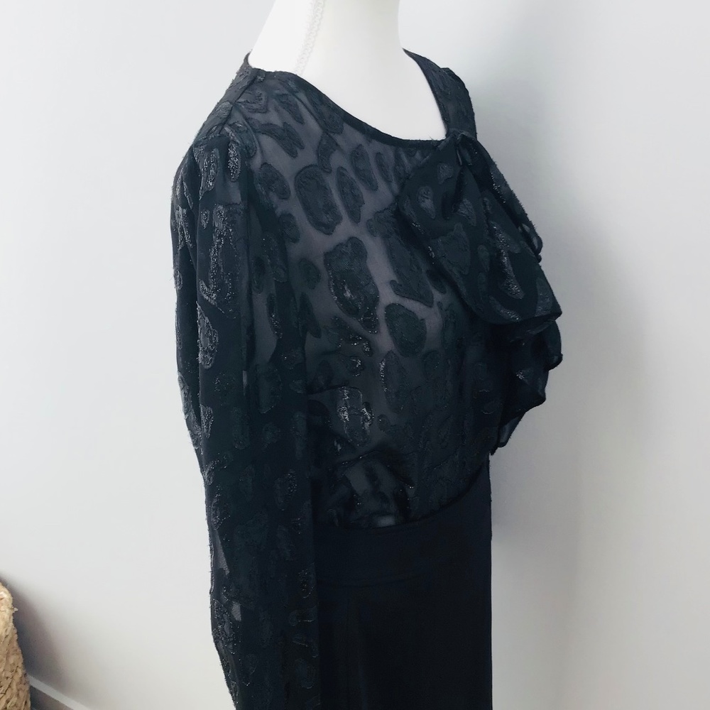 ZARA size M long sleeved black glitter blouse with gathered detailing - Picture 6 of 10